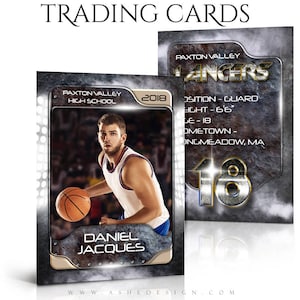 Plantillas de Photoshop / Tarjetas de comercio deportivo / Armadura / Plantillas de tarjetas de comercio personalizadas personalizadas / Tarjetas de comercio de equipo / 2.5x3.5