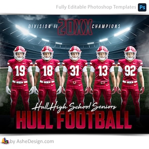 Photoshop Vorlagen für Fußball, Sportfotografie, PSD Sportfotografie, Resize für Senior Night Banner, Stadion Lichter, Fußballteam