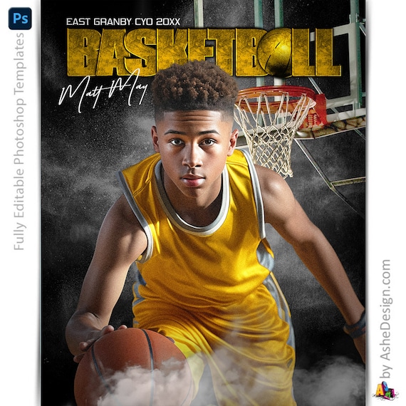 Photoshop Basketball Poster Template Digital Sports Background