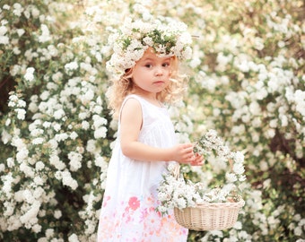 Digital Background, Photo Overlays, Background Replacement, Photography Backgrounds & Backdrops, White Flower Field, Floral Headband, Basket