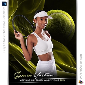Modèles Photoshop d'affiches de tennis, Modèles de photographie de sport, Arrière-plan PSD, Redimensionner pour bannières de nuit pour seniors, Vague de tennis couleur