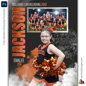 Sports Memory Mates - Photoshop-Vorlagen für Sportteams und Einzelne - Sportfotografie-Vorlagen - Sportlegenden - Cheerleader