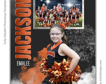 Sports Memory Mates - Photoshop Templates for Sports Teams and Individuals - Sports Photography Templates - Sports Legends - Cheerleading