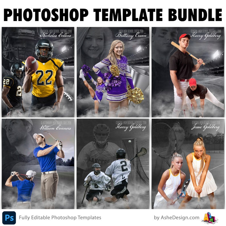 Photoshop Sports Template Bundle Includes 12 Layered PSD Sports Poster ...