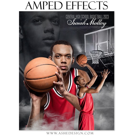 Photoshop Basketball Poster Template, Digital Sports Background