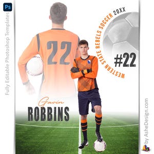 Sport Poster Vorlagen-Set - Photoshop-Vorlagen für Sportteams und Einzelne - Sportfotografie-Vorlagen - Rund um Fußball