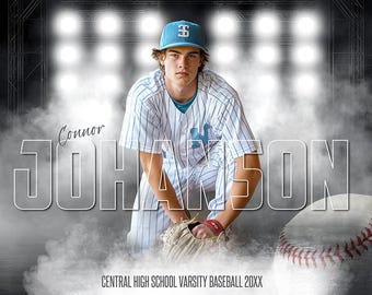 Photoshop 野球ポスター テンプレート、PSD スポーツ写真テンプレート、シニア ナイト バナーのサイズ変更、サイド ライト野球