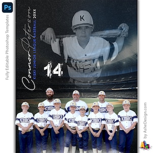Baseball Memory Mates – Photoshop-Vorlagen für Sportmannschaften und Einzelpersonen – Sportfotografie-Vorlagen – Reflection Baseball