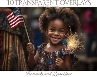 PNG Fireworks Overlay Set, High Quality Photoshop Overlays, Fireworks And Sparklers For Your Photos, Photography Overlays