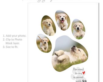 Photoshop Templates | Photography Posters | Easy Effects | PAW PRINTS - (2) Vertical Layouts - 8x10 & 16x20 .PSD Files.