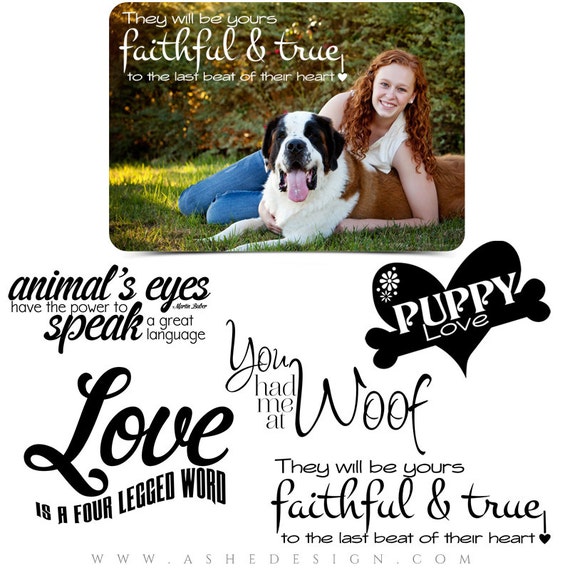 Pet Word Art Quotes Photo Overlays For Scrapbooking Puppy | Etsy
