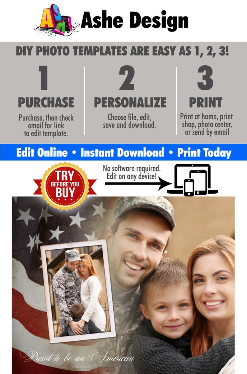 DIY Printable American Pride Collage \u2022 Print Today \u2022 Digital Download \u2022