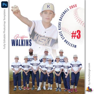 Baseball Memory Mates - Modèles Photoshop pour les équipes sportives et les individus - Modèles de photographie de sport - All Around Baseball
