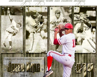 Sports Poster Template Set - Photoshop Collage Templates for Teams and Individuals - Instant Download - Hall Of Fame