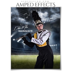 Sports Poster Template Set - Photoshop Collage Templates for Teams and Individuals - Instant Download - Stormy Lights Marching Band
