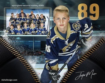 Compagni di ricordi di hockey - Modelli Photoshop per squadre sportive e individui - Modelli per fotografia sportiva - Hockey decompresso