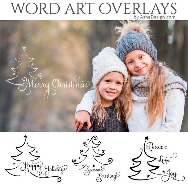 Christmas Word Art Set Photo Overlays for Scrapbooking - Under T Christmas Word Art Set Photo Overlays for Scrapbooking - Under T