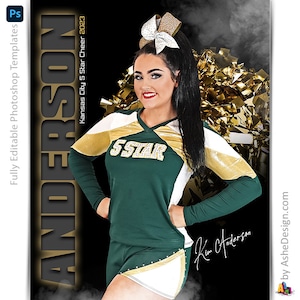 Sport Poster Vorlagen Set - Photoshop Vorlagen für Sport Teams und Einzelpersonen - Sport Fotografie Vorlagen - From The Shadows Cheer