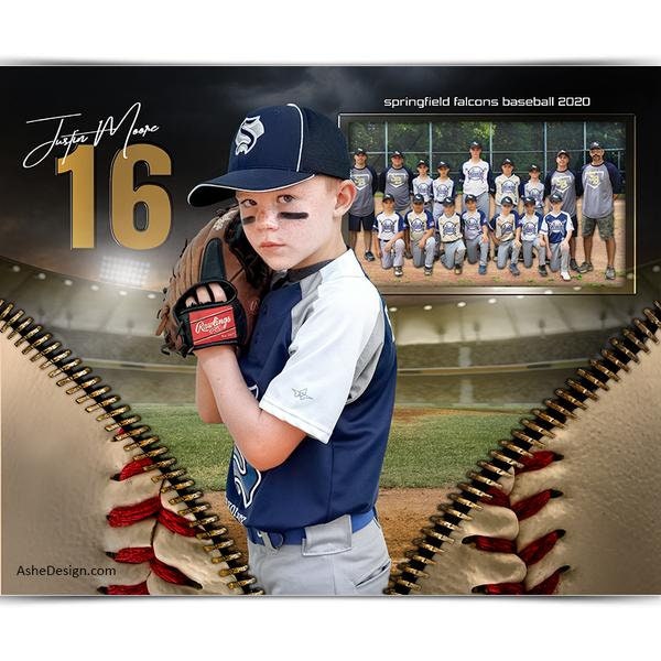 Baseball Memory Mates - Photoshop Templates for Sports Teams and Individuals - Sports Photography Templates - Unzipped Baseball