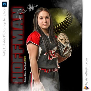 Photoshop Softball Poster Vorlage, Digital Sport Hintergrund Tball Hintergrund, Senior Night Softball Bankett Geschenk, T-Ball Softball Banner