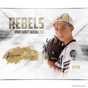 Sport Poster Template Set - Photoshop Collage Vorlagen für Teams und Einzelpersonen - Sofort Download - Painted Baseball
