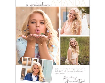 Senior Yearbook Ads Photoshop Templates - Your Smile - High School Yearbook Ad Custom Design