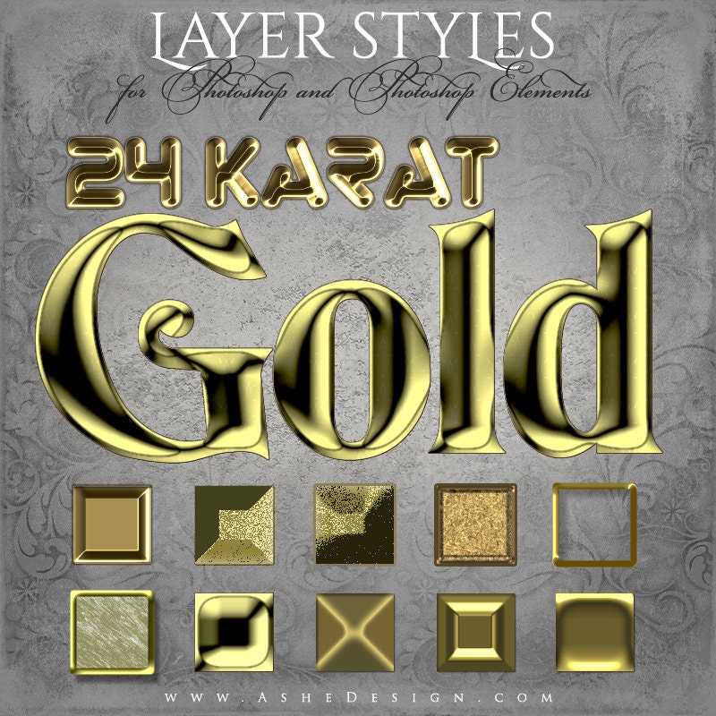 Deviantart Layer Style Golden Photoshop Layer Styles - Designer Gems - 24kt GOLD - 1 Photoshop Style ...
