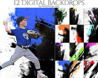 12 Abstract Grunge Digital Photography Backdrops, Photoshop Overlays, Studio Backdrops For Photographers, Wedding & Senior Backdrops