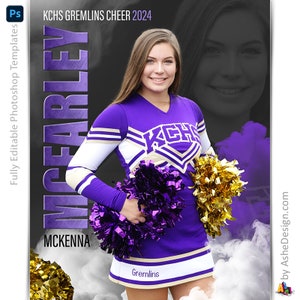 Photoshop Cheer Poster Vorlagen, Sportfotografie-Vorlagen, PSD Hintergrund, Resize For Senior Night Banners, Sportlegenden