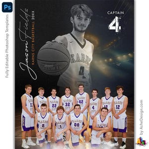 Basket-ball Memory Mates - Modèles Photoshop pour équipes sportives et individuels - Modèles de photographie de sport - Reflection Basketball