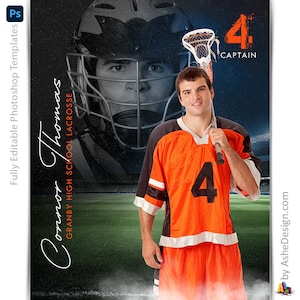 Photoshop Lacrosse Poster Vorlagen, Sportfotografie-Vorlagen, PSD Hintergrund, Resize For Senior Night Banners, Spiegelung Lacrosse
