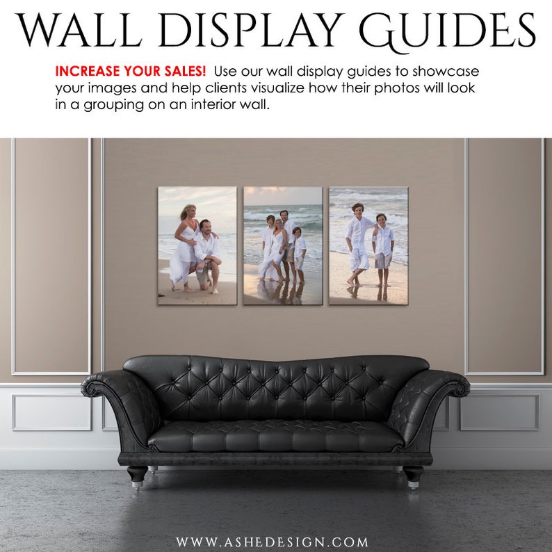 Photography Wall Display Guide Simply Neutral Leather Sofa 3 Photo Layered Psd Templates Backdrop Image