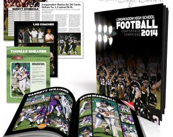 Soft Cover Sports Event Book  - SIMPLY SPORTS YEARBOOK -  Photoshop Templates for Photographers. 8.5x11 Event Book - 24 Pages & Cover Design