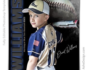 Photoshop Baseball Poster Template, Digital Sports Background Tball Backdrop, Senior Night Baseball Banquet Gift, T-ball Baseball Banner