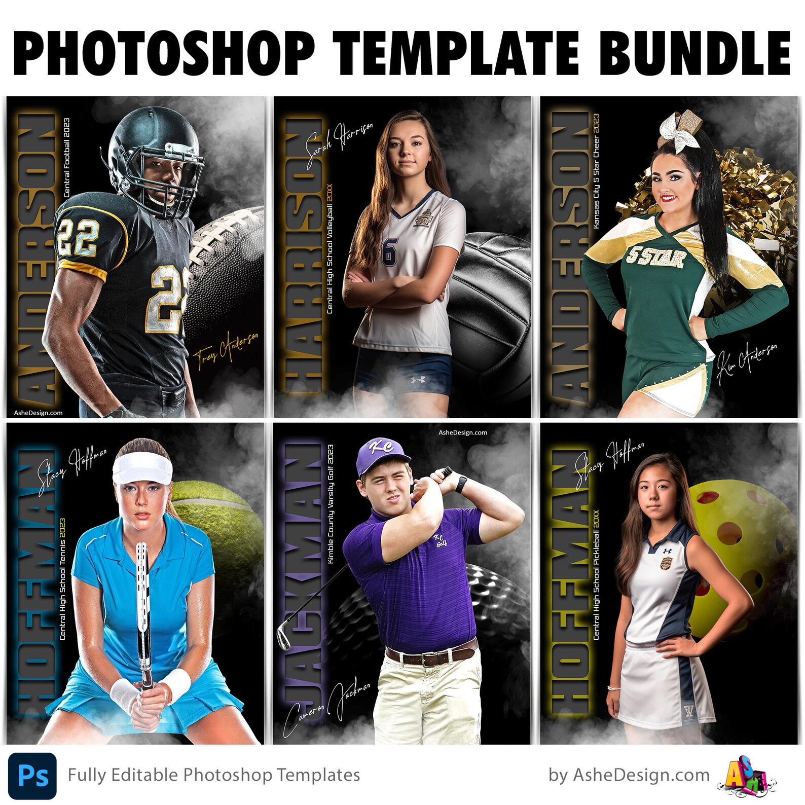 Photoshop Sports Template Bundle Includes 12 Layered PSD Sports Poster ...
