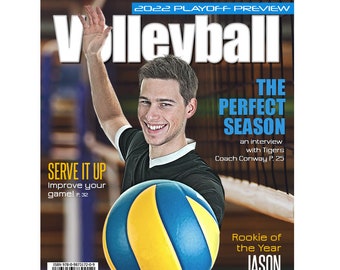 Szablon Photoshop | Projekt sportowy | 8x10 | Okładka magazynu VOLLEYBALL - (1) Szablon cyfrowy dla fotografów i osób zajmujących się scrapbookingiem.