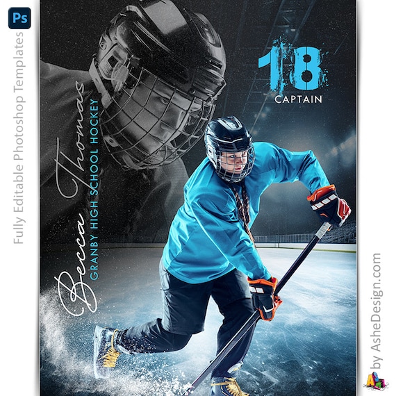 Photoshop Hockey Poster Templates, PSD Sports Photography