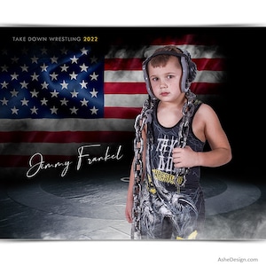 Sport Poster Vorlagen Set - Photoshop Vorlagen für Sport Teams und Einzelpersonen - Sport Fotografie Vorlagen - American Smoke Wrestling