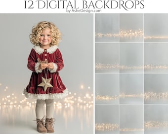 12 Bokeh Lines Digital Photography Backdrops, Photoshop Overlays, Studio Backdrops For Photographers, Wedding & Senior Backdrops
