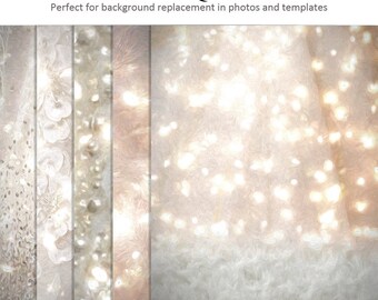 Digital Photography Background Set - WHITE CHRISTMAS - (5) 16x20 Large Backgrounds for Scrap Bookers and Photographers.