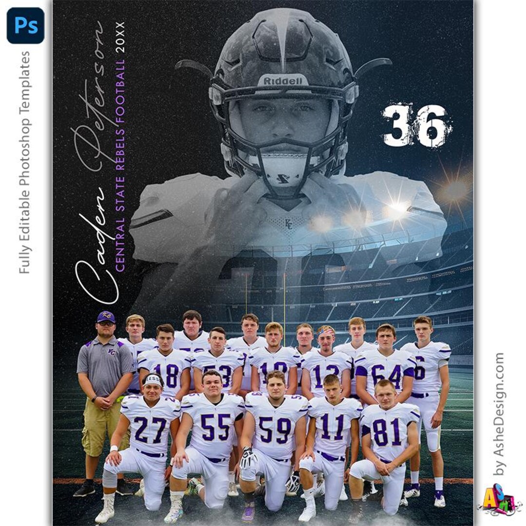 Football Team Reflection Sports Memory Mates - Photoshop Templates for Sports Teams and ...
