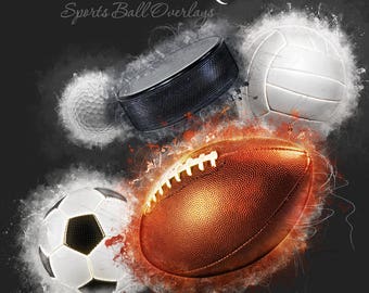 Photoshop Design / Sovrapposizioni foto sportive / Palle sportive grunge Set2 / (5) File .PNG digitali per fotografia sportiva e pagine rapide.