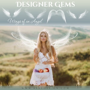 Designer Gems Overlays - Wings Of An Angel - (4) Photoshop .png files - Photography Overlays For Your Photos and Quick Pages.