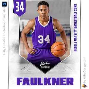 Photoshop Basketball Poster Templates, PSD Sports Photography-Templates, Resize For Senior Night Banners, Banner Year Basketball