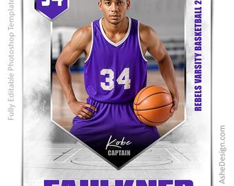 Modelli di poster di basket per Photoshop, modelli di fotografia sportiva in PSD, ridimensionamento per banner per serate di fine anno, banner per l'anno di basket