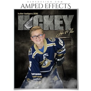Sport Poster Template Set - Photoshop Collage Vorlagen für Teams und Einzelpersonen - Instant Download - Rocked Ice Hockey