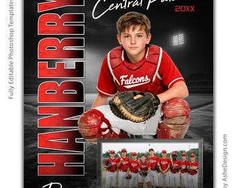 Sports Memory Mates - Photoshop Templates for Sports Teams and Individuals - Sports Photography Templates - Standout Baseball