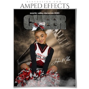 Sports Poster Template Set - Photoshop Collage Templates for Teams and Individuals - Instant Download - Rocked Cheer