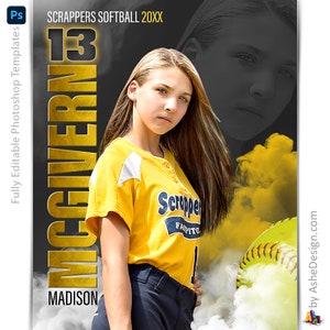 Photoshop Softball Poster Vorlagen, Sportfotografie-Vorlagen, PSD Hintergrund, Größenanpassung für Senioren Night Banner, Sportlegenden Softball