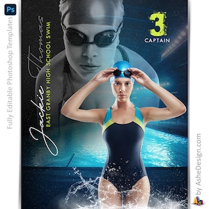 Photoshop Schwimm-Poster-Vorlagen, Sportfotografie-Vorlagen, PSD Hintergrund, Größenanpassung für Senioren-Nacht-Banner, Spiegelung Schwimmen